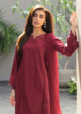Azure Luxury Embroidered Lawn 3 Piece Unstitched Suit AZU25LL D-ROSSO ROYAL